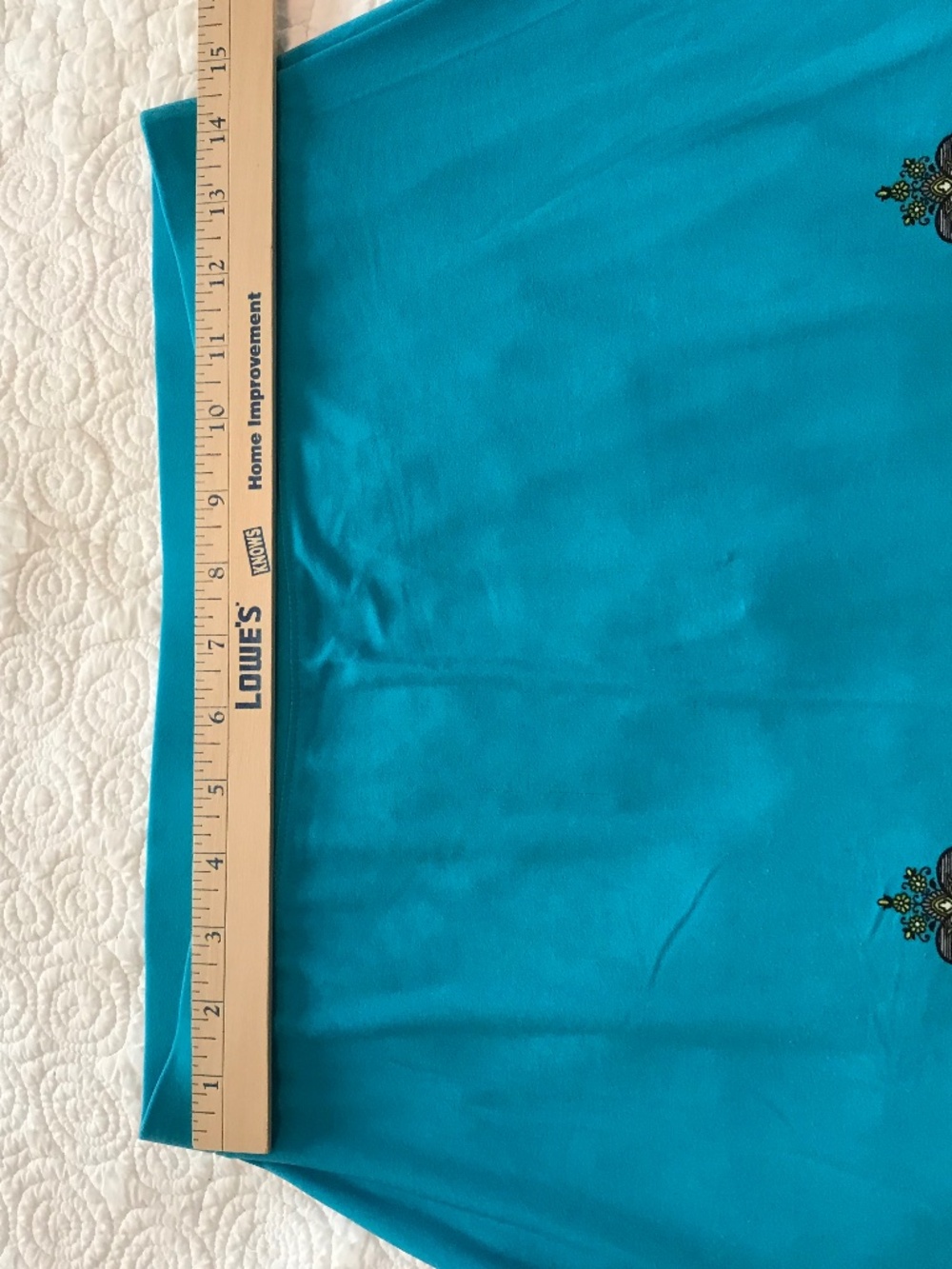 Lightweight & flowy Versona midi skirt in turquoise blue & green paisley (S) - Picture 5 of 16